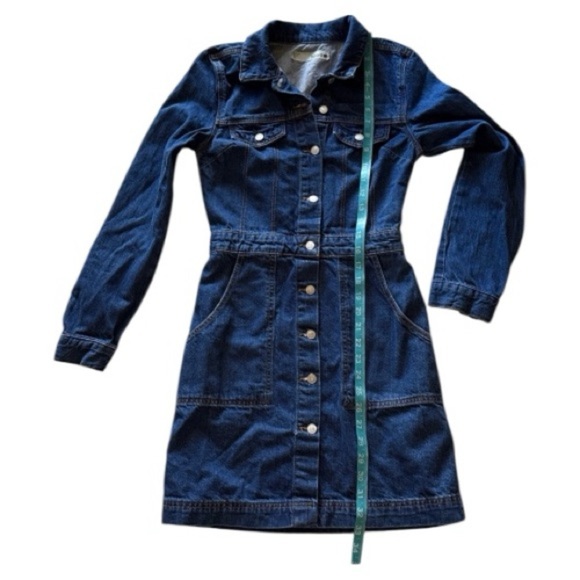 Topshop Denim Long Sleeve Button Down Dress size 4 - Picture 9 of 10